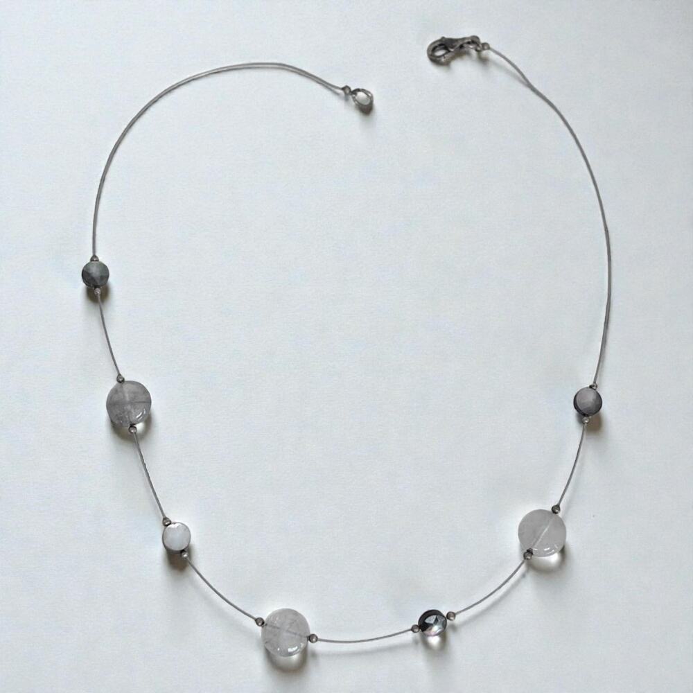 Silpada N2352 Sterling Silver Floating Mother of Pearl Quartz Necklace